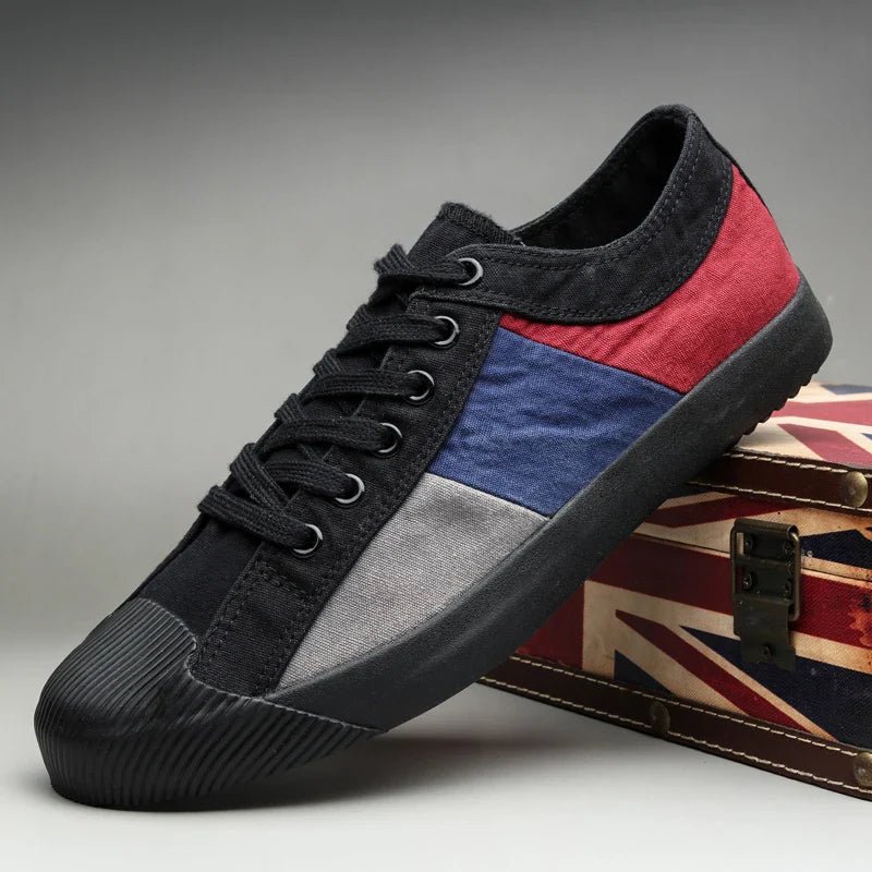 Men's Color Block Sneakers – Low Top Casual Lace-Up Sneakers for Everyday & Street Style Wear
