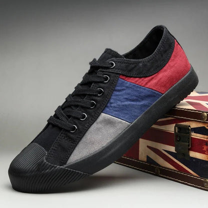 Men's Color Block Sneakers – Low Top Casual Lace-Up Sneakers for Everyday & Street Style Wear