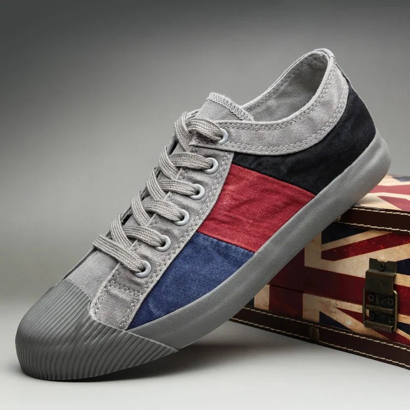 Men's Color Block Sneakers – Low Top Casual Lace-Up Sneakers for Everyday & Street Style Wear