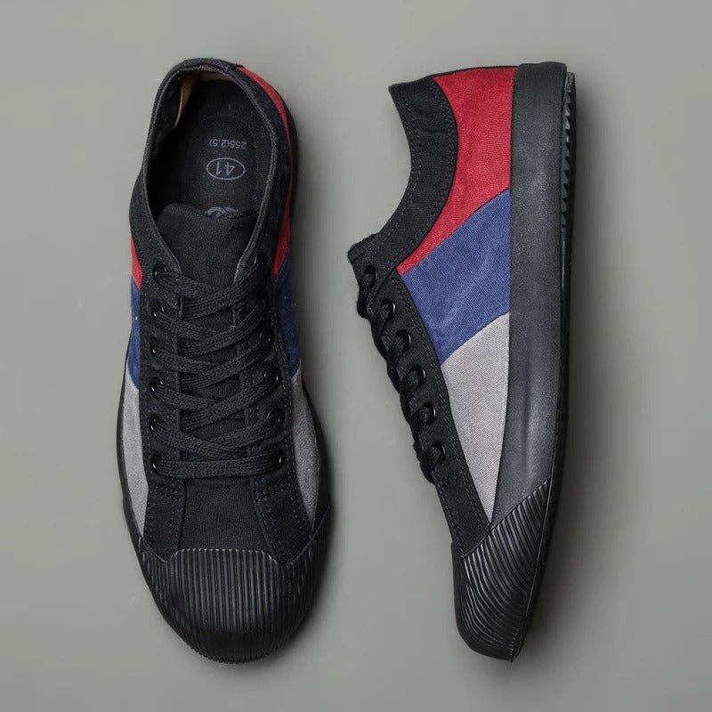 Men's Color Block Sneakers – Low Top Casual Lace-Up Sneakers for Everyday & Street Style Wear