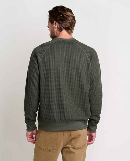 Men's Waffle Knit Henley Shirt – Midweight Breathable Textured Henley for Casual & Smart Casual Wear