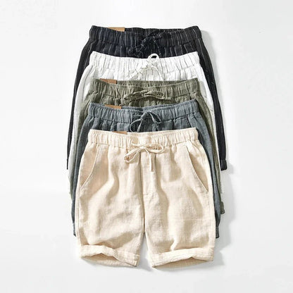 Men's Pinstripe Shorts – Relaxed Fit Drawstring Summer Shorts with Cuffed Hem for Casual WearMen's Pinstripe Shorts – Relaxed Fit Drawstring Summer Shorts with Cuffed Hem for Casual Wear