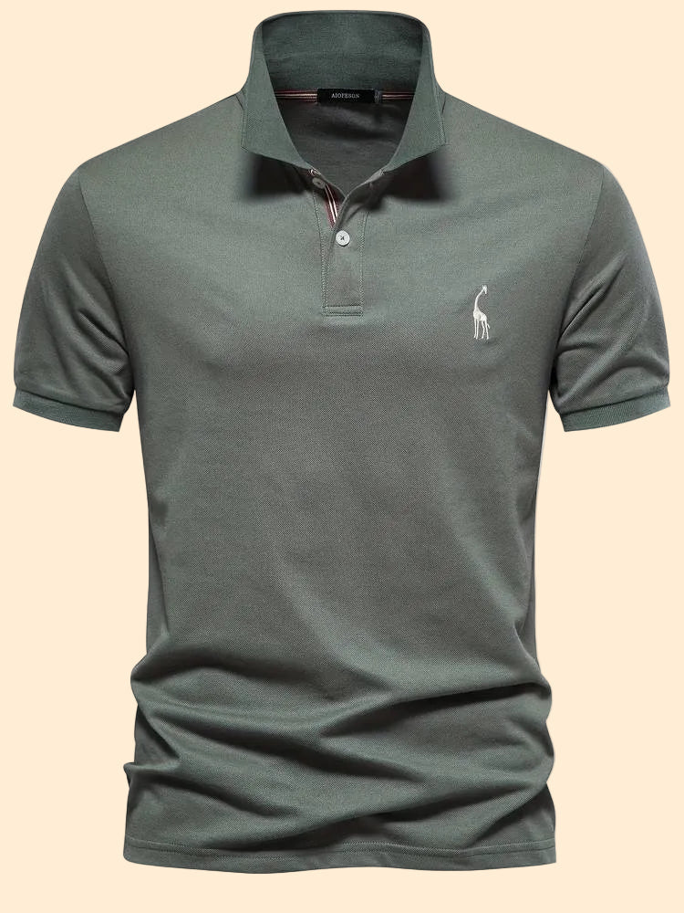 Men's Classic Polo Shirt – Short Sleeve Embroidered Logo Straight Cut