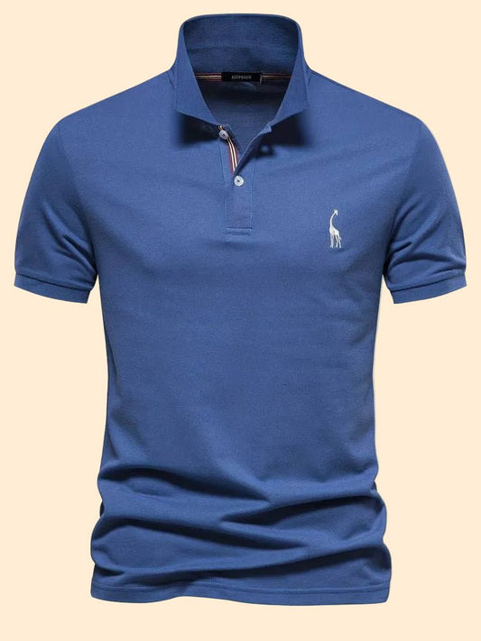 Men's Classic Polo Shirt – Short Sleeve Embroidered Logo Straight Cut
