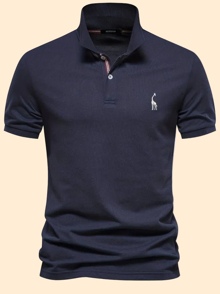 Men's Classic Polo Shirt – Short Sleeve Embroidered Logo Straight Cut