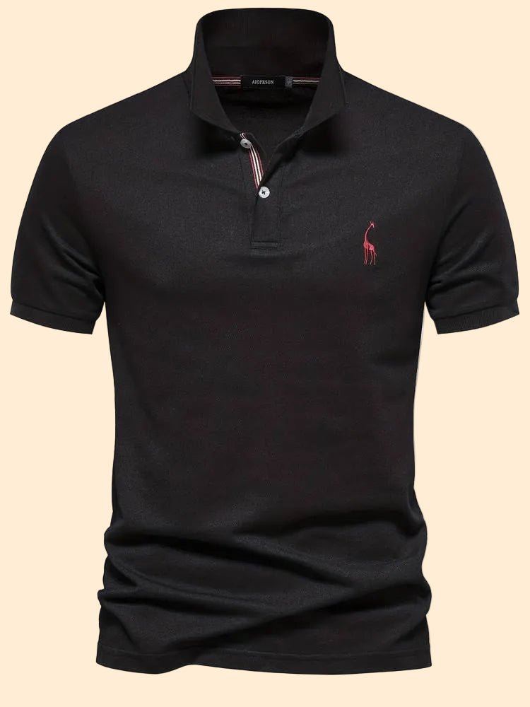 Men's Classic Polo Shirt – Short Sleeve Embroidered Logo Straight Cut