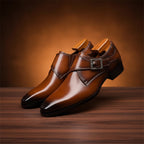 Men's Leather Monk Strap Dress Shoes | Single Buckle