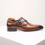 Men's Leather Monk Strap Dress Shoes | Single Buckle