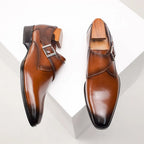 Men's Leather Monk Strap Dress Shoes | Single Buckle