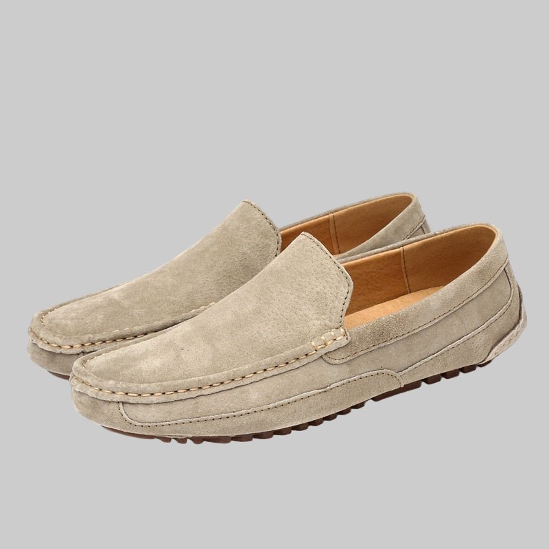 Men's Moc Toe Loafers – Slip-On Casual Loafers with Textured Outsole for Everyday & Smart Casual Wear