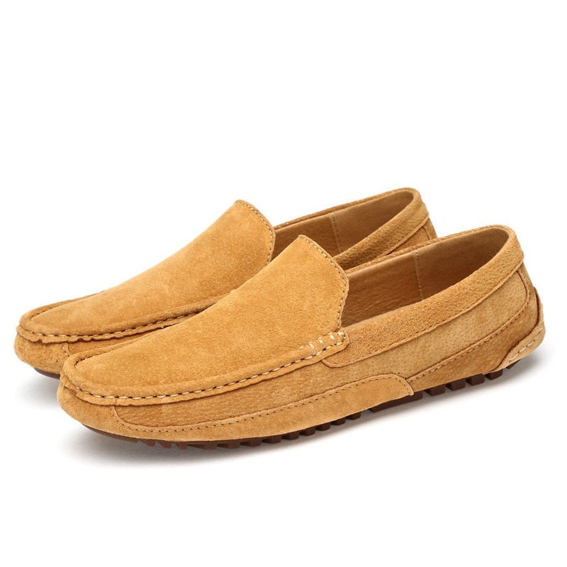 Men's Moc Toe Loafers – Slip-On Casual Loafers with Textured Outsole for Everyday & Smart Casual Wear