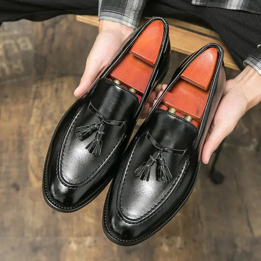 Men's Tassel Loafers – Slip-On Dress Loafers with Tassel Detail & Low Heel for Casual & Smart Casual Wear