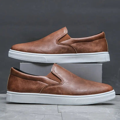 Men's Slip-On Sneakers – Low Top Elastic Panel Casual Sneakers for Everyday & Travel Wear
