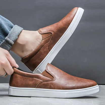 Men's Slip-On Sneakers – Low Top Elastic Panel Casual Sneakers for Everyday & Travel Wear