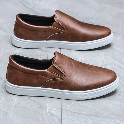 Men's Slip-On Sneakers – Low Top Elastic Panel Casual Sneakers for Everyday & Travel Wear