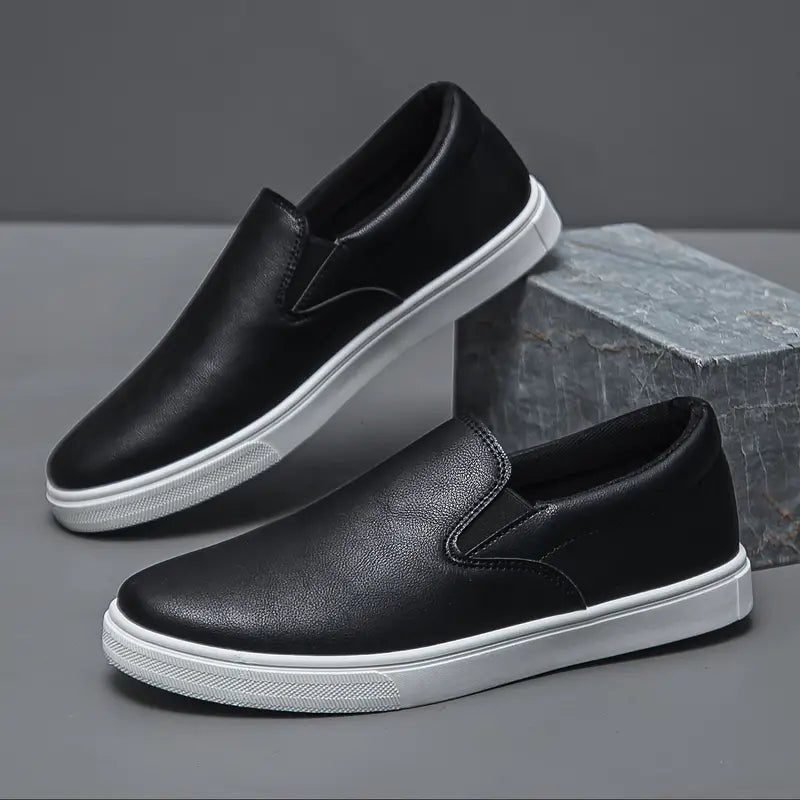 Men's Slip-On Sneakers – Low Top Elastic Panel Casual Sneakers for Everyday & Travel Wear