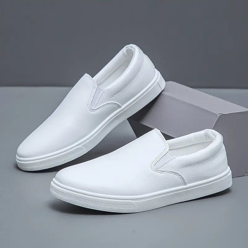 Men's Slip-On Sneakers – Low Top Elastic Panel Casual Sneakers for Everyday & Travel Wear