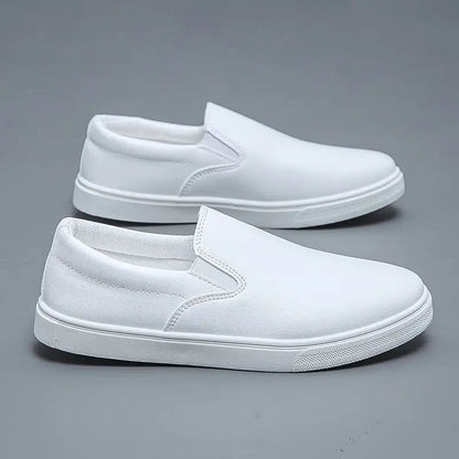 Men's Slip-On Sneakers – Low Top Elastic Panel Casual Sneakers for Everyday & Travel Wear