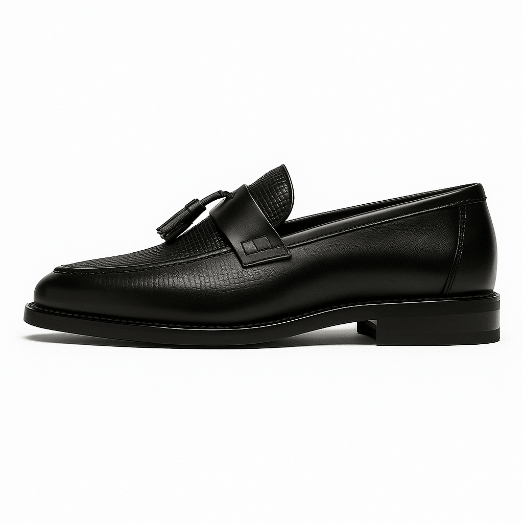 Men's Woven Tassel Loafers – Slip-On Textured Upper Dress Loafers for Formal, Office & Smart Casual Wear
