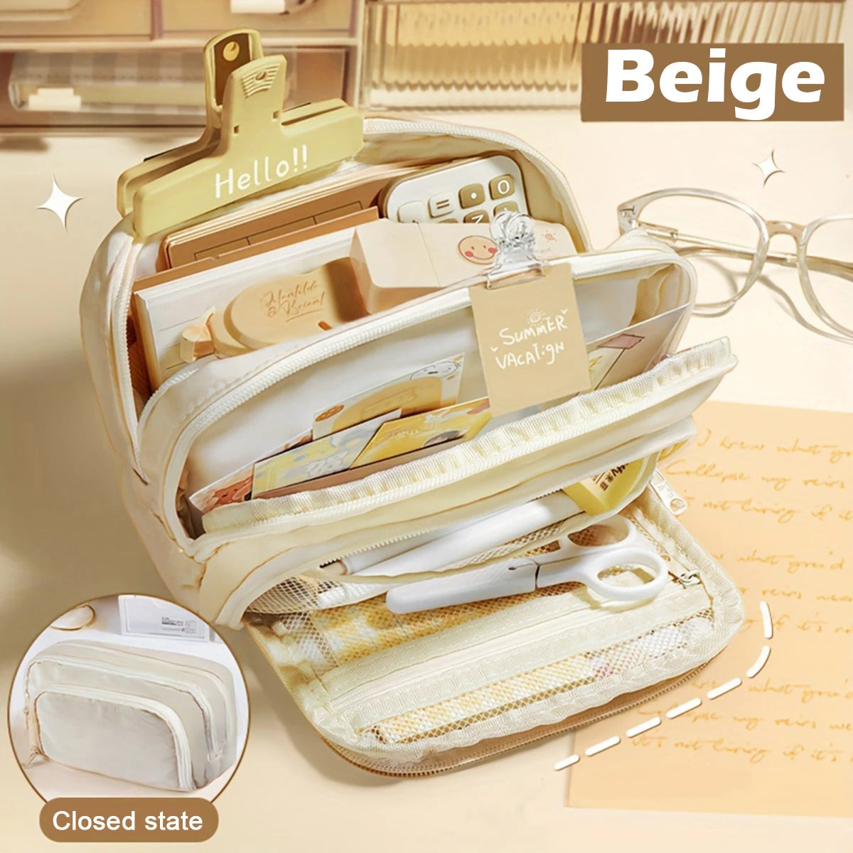 Multi-Layer Pencil Case — Large Capacity Pencil Pouch for School & Office