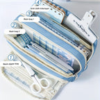 Multi-Layer Pencil Case — Large Capacity Pencil Pouch for School & Office