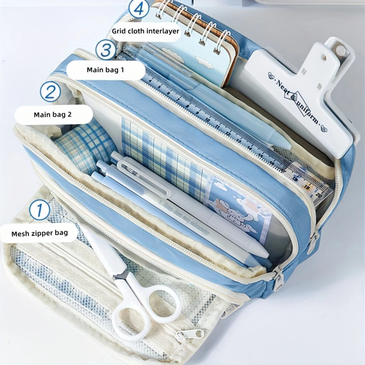 Multi-Layer Pencil Case — Large Capacity Pencil Pouch for School & Office