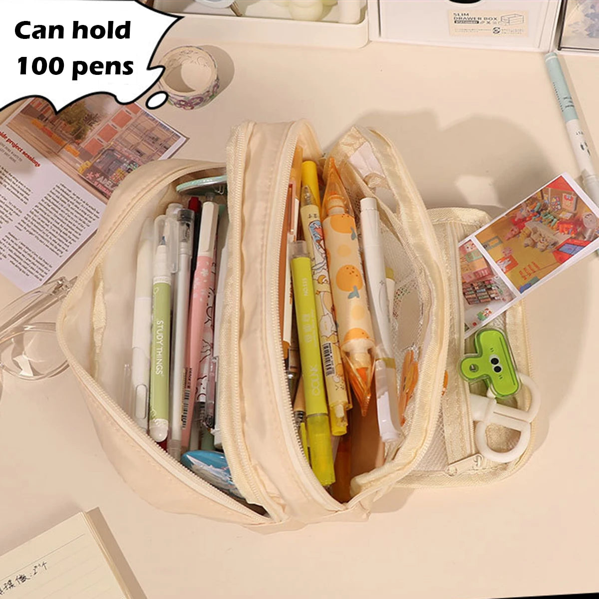 Multi-Layer Pencil Case — Large Capacity Pencil Pouch for School & Office