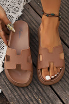 Women's Orthopedic Cut-Out Platform Slides — Cushioned Comfort Slippers
