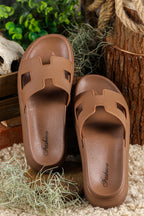 Women's Orthopedic Cut-Out Platform Slides — Cushioned Comfort Slippers