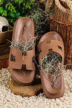 Women's Orthopedic Cut-Out Platform Slides — Cushioned Comfort Slippers