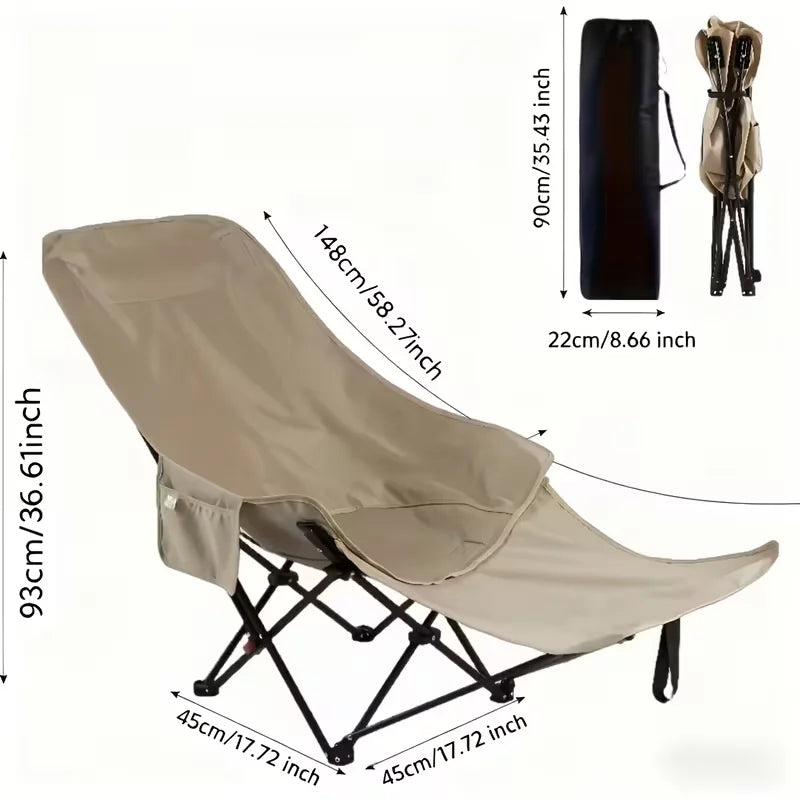 Outdoor Comfort | Heavy-Duty Foldable Beach Chair with Adjustable Height | Portable Design for Relaxation