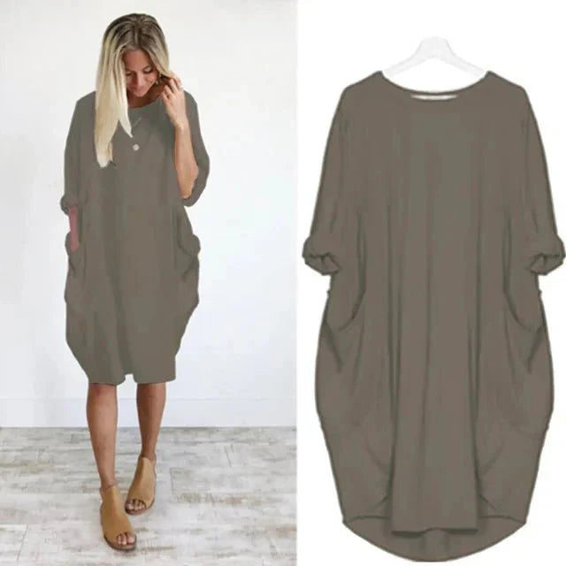 Lucia Pocket Midi Dress | Premium Casual Dress