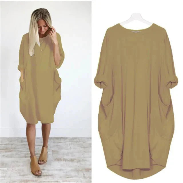 Lucia Pocket Midi Dress | Premium Casual Dress