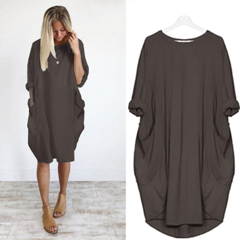 Lucia Pocket Midi Dress | Premium Casual Dress