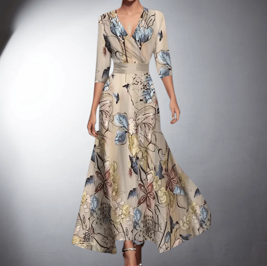 Cecilia Printed Maxi Dress | Premium Elegant Dress