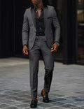 Men's Single Button Suit — Two-Piece Notch Collar Business Suit