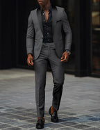 Men's Single Button Suit — Two-Piece Notch Collar Business Suit