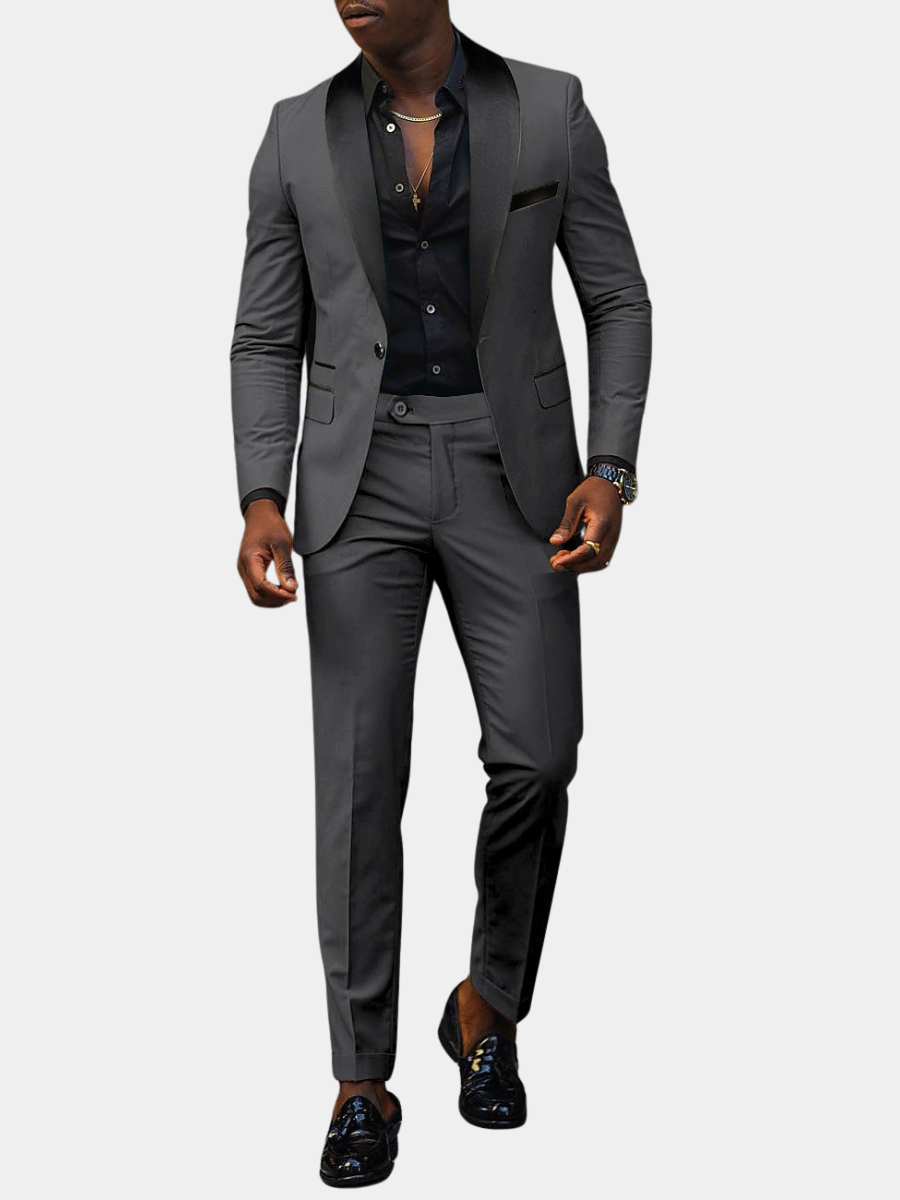 Men's Single Button Suit — Two-Piece Notch Collar Business Suit