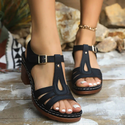Alessia Strappy Block Heel Sandals | Premium Open Toe Heels