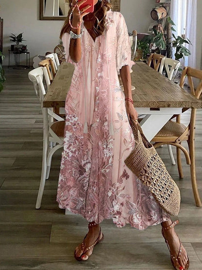 Clara Floral Maxi Casual Summer Dress | Premium Day Dress