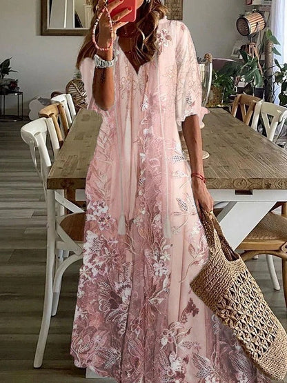Clara Floral Maxi Casual Summer Dress | Premium Day Dress