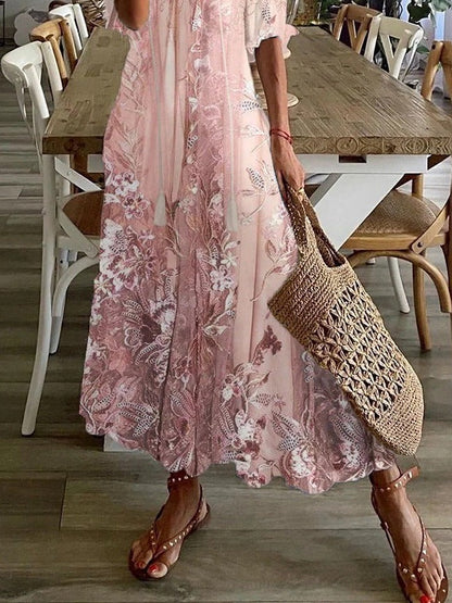 Clara Floral Maxi Casual Summer Dress | Premium Day Dress