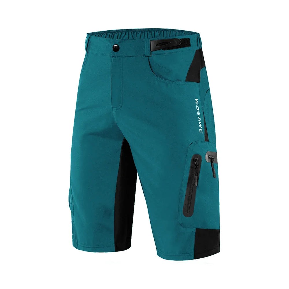 Men's Cycling Shorts – Padded Gel Liner Quick-Dry MTB Shorts with Zippered Pockets for Mountain Biking