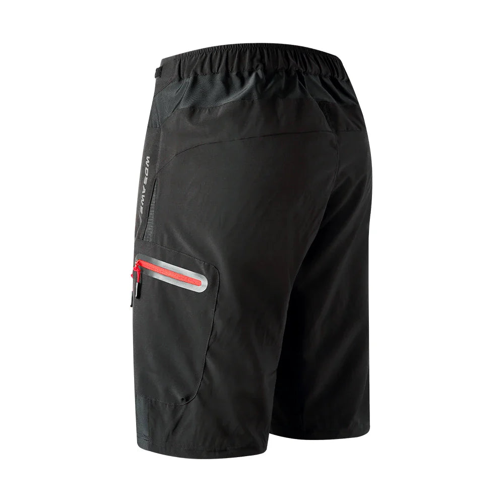 Men's Cycling Shorts – Padded Gel Liner Quick-Dry MTB Shorts with Zippered Pockets for Mountain Biking