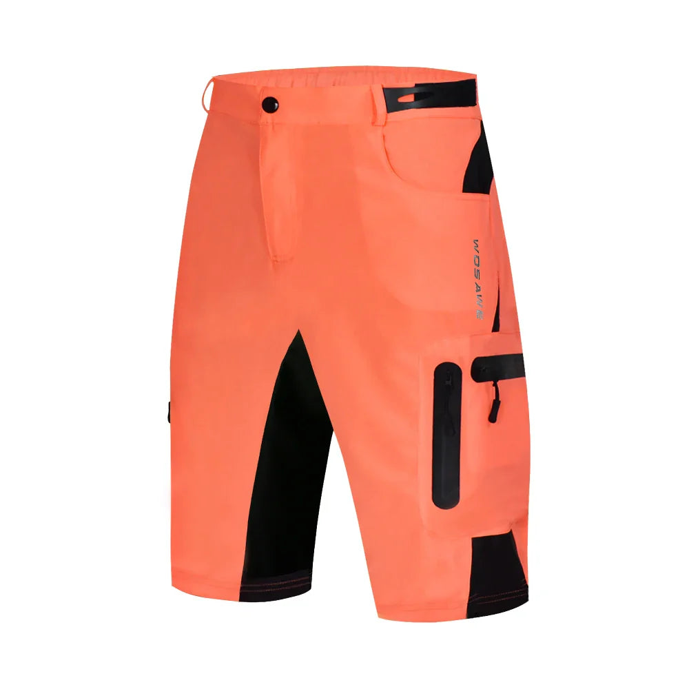 Men's Cycling Shorts – Padded Gel Liner Quick-Dry MTB Shorts with Zippered Pockets for Mountain Biking