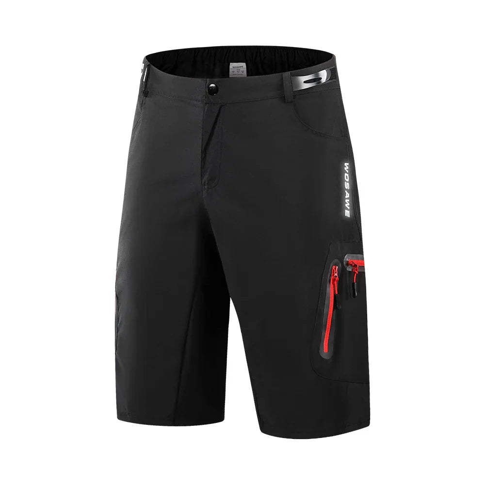 Men's Cycling Shorts – Padded Gel Liner Quick-Dry MTB Shorts with Zippered Pockets for Mountain Biking