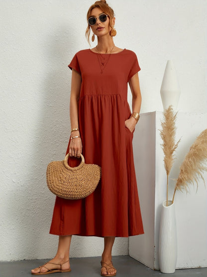 Natalia Smocked Maxi Dress | Premium Casual Summer Dress