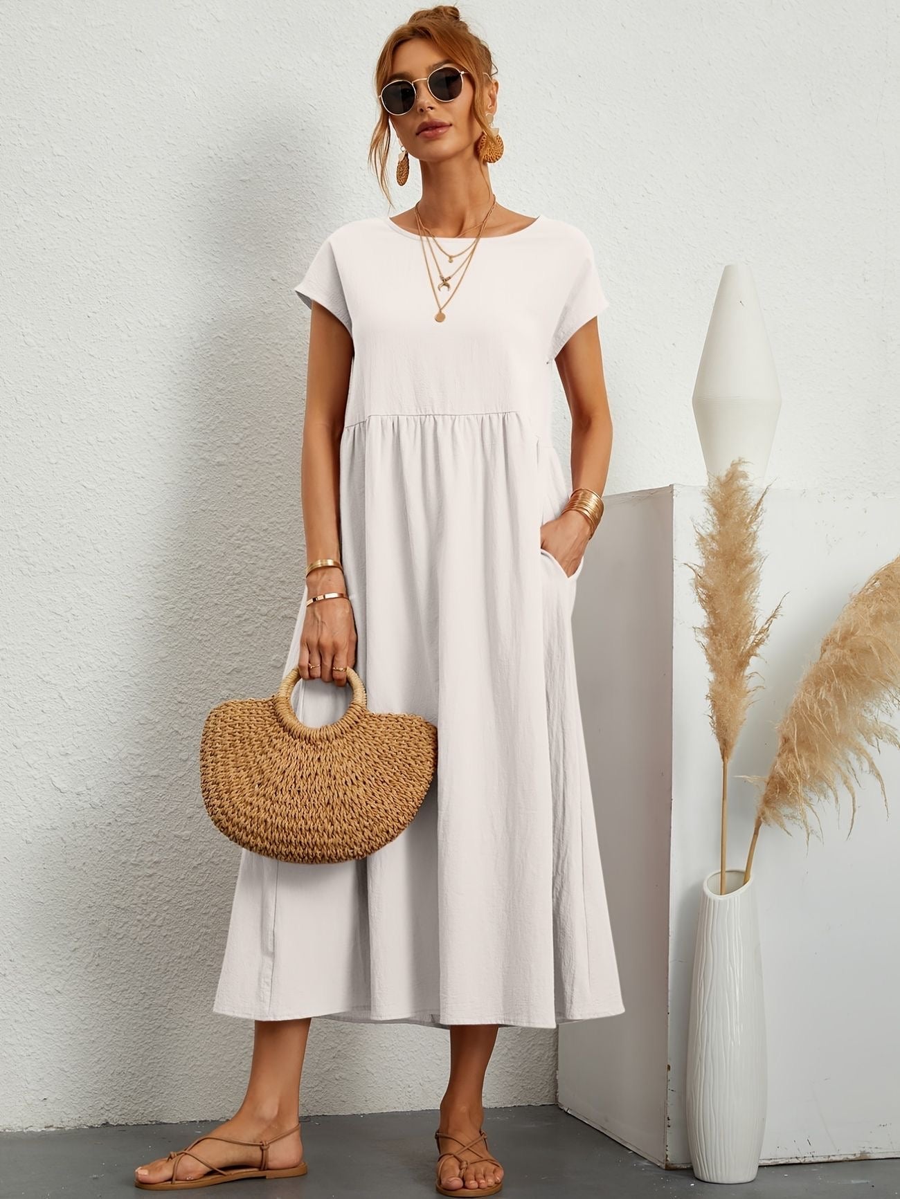 Natalia Smocked Maxi Dress | Premium Casual Summer Dress