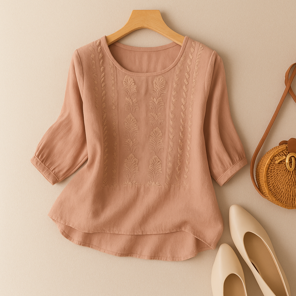 Sonia™ | Floral Relaxed Blouse with Elegant Embroidery | Flattering Fit for Effortless Style