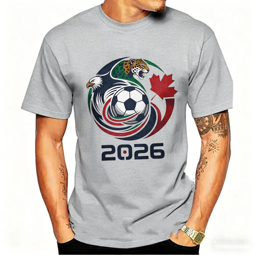 World Cup Men's Eagle & Jaguar Graphic Sports Tee | Premium Soccer T-Shirt